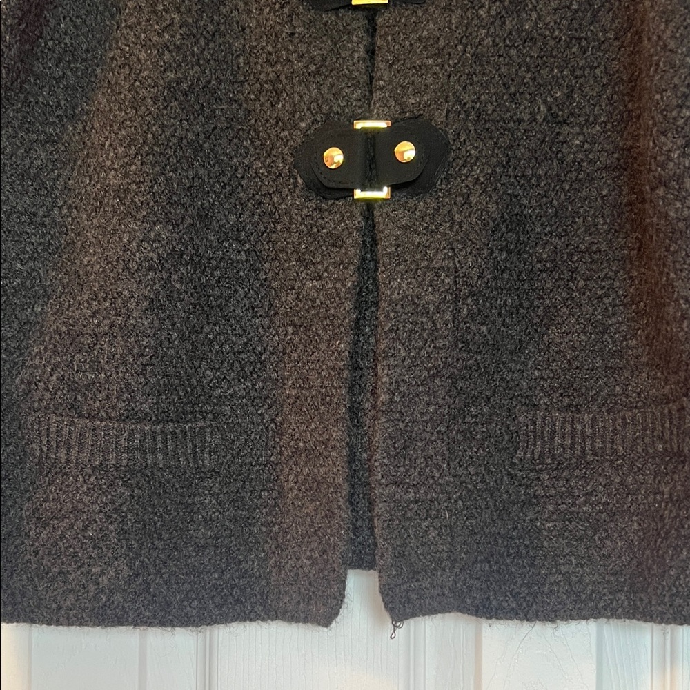 NEW Cynthia Rowley Dark Grey Cardigan with Gold Details - Picture 4 of 11